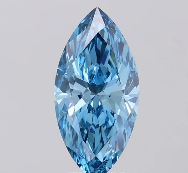 2.52ct MARQUISE Fancy Vivid Blue VVS2 Coloured Lab diamond