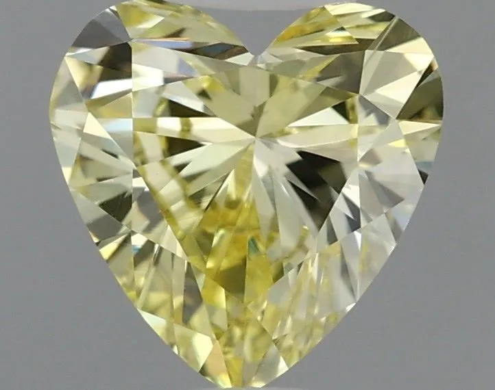 0.74ct HEART Fancy Intense Yellow VVS2 Coloured Lab diamond