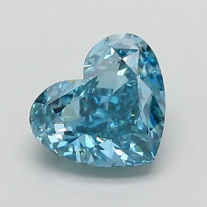 1.08ct HEART Fancy Vivid Blue VVS2 Coloured Lab diamond