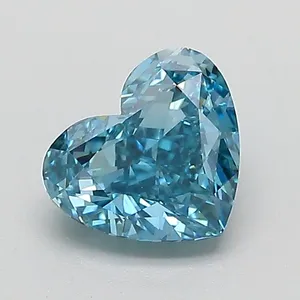 1.08ct HEART Fancy Vivid Blue VVS2 Coloured Lab diamond