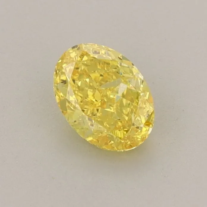 0.55ct OVAL Fancy Vivid Yellow VS1 Coloured Lab diamond