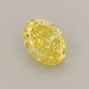 0.55ct OVAL Fancy Vivid Yellow VS1 Coloured Lab diamond