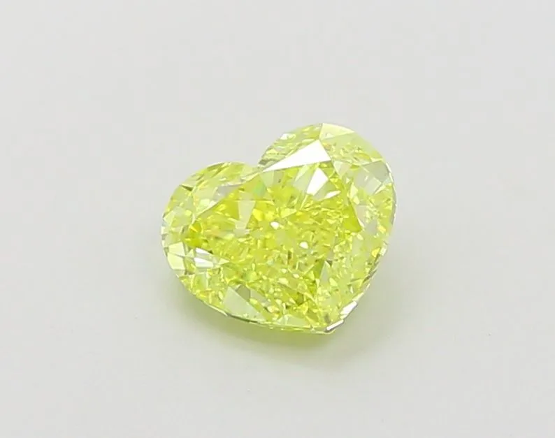 1.01ct HEART Fancy Vivid Yellow VVS2 Coloured Lab diamond