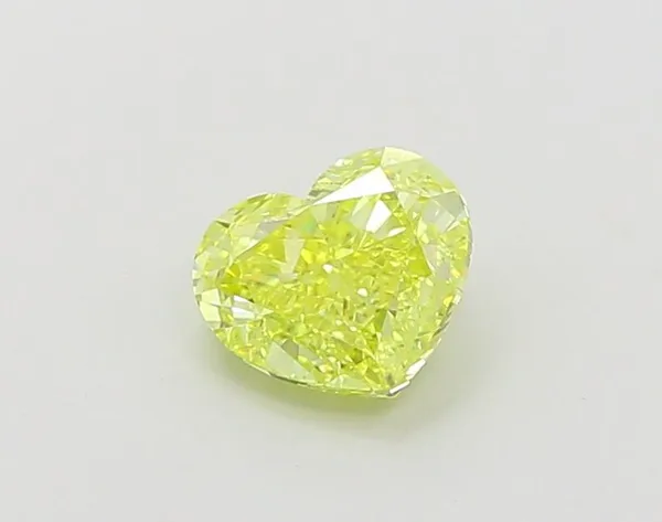 1.01ct HEART Fancy Vivid Yellow VVS2 Coloured Lab diamond