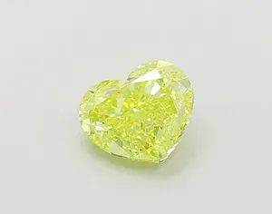 1.01ct HEART Fancy Vivid Yellow VVS2 Coloured Lab diamond