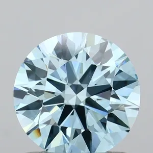 0.96ct ROUND Fancy Vivid Blue VS1 Coloured Lab diamond