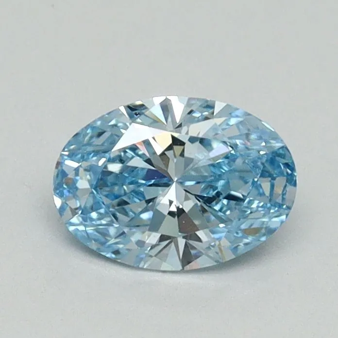 0.62ct OVAL Fancy Vivid Blue VS1 Coloured Lab diamond