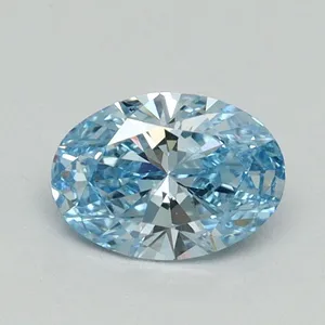 0.62ct OVAL Fancy Vivid Blue VS1 Coloured Lab diamond