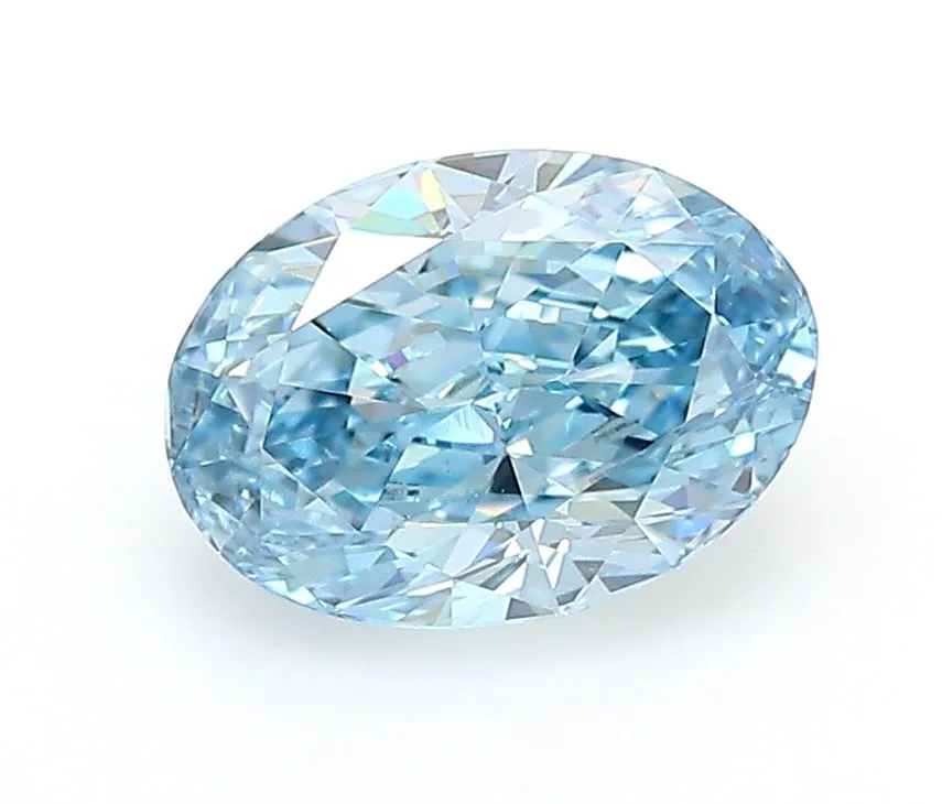 1.09ct OVAL Fancy Vivid Blue VS2 Coloured Lab diamond