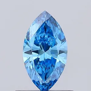 0.45ct MARQUISE Fancy Vivid Blue VVS2 Coloured Lab diamond
