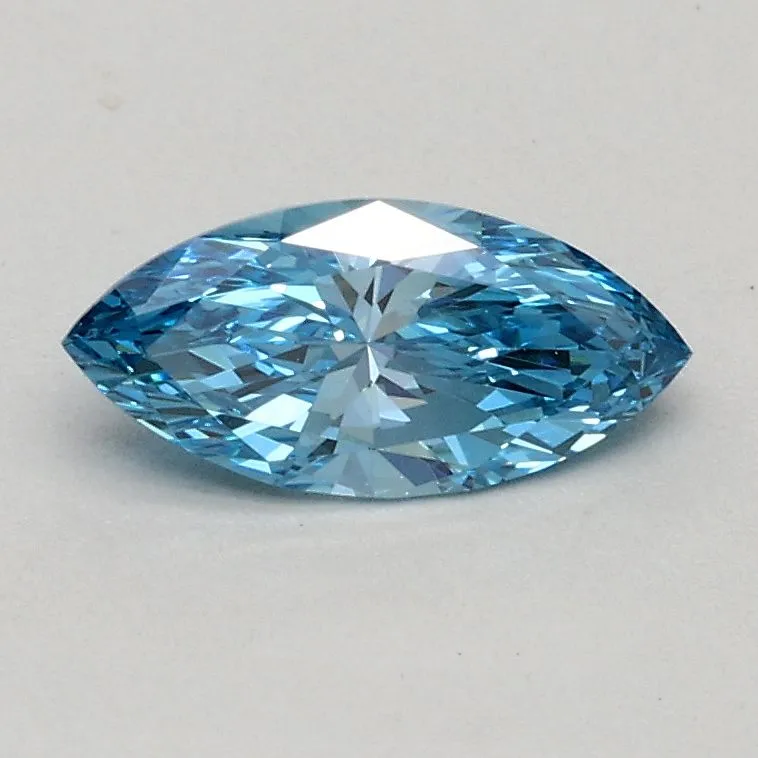 0.38ct MARQUISE Fancy Vivid Blue VVS2 Coloured Lab diamond