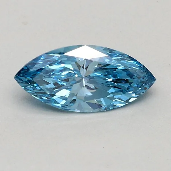 0.38ct MARQUISE Fancy Vivid Blue VVS2 Coloured Lab diamond