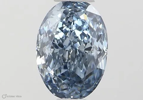 0.52ct OVAL Fancy Vivid Blue VS1 Coloured Lab diamond