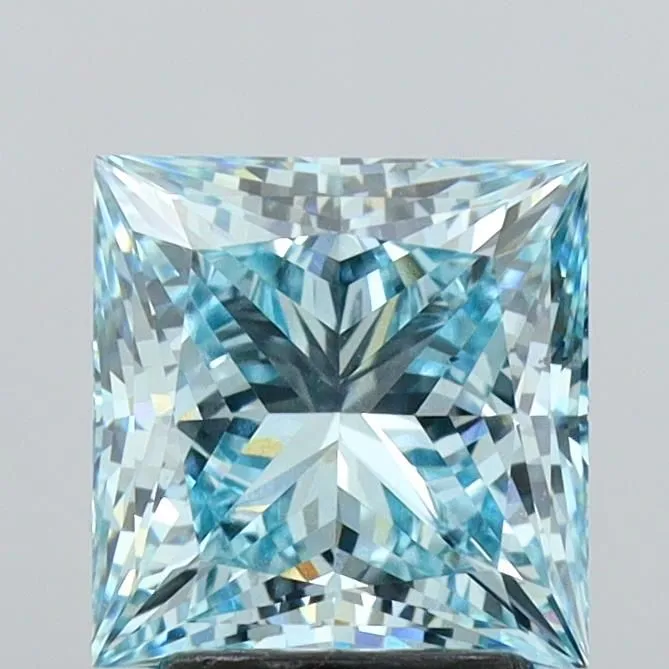 2.91ct PRINCESS Fancy Intense Blue VS2 Coloured Lab diamond