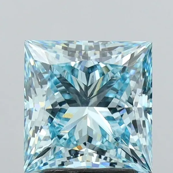 2.91ct PRINCESS Fancy Intense Blue VS2 Coloured Lab diamond