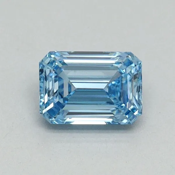 0.52ct EMERALD Fancy Vivid Blue SI1 Coloured Lab diamond