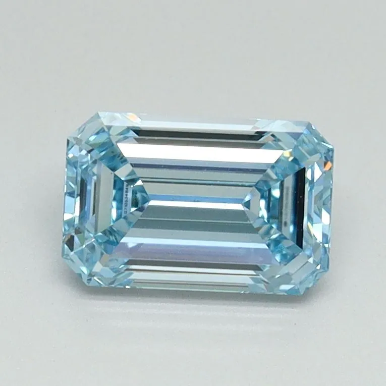 1.01ct EMERALD Fancy Intense Blue VS1 Coloured Lab diamond