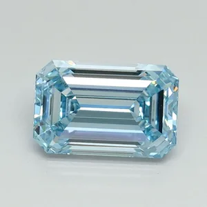 1.01ct EMERALD Fancy Intense Blue VS1 Coloured Lab diamond