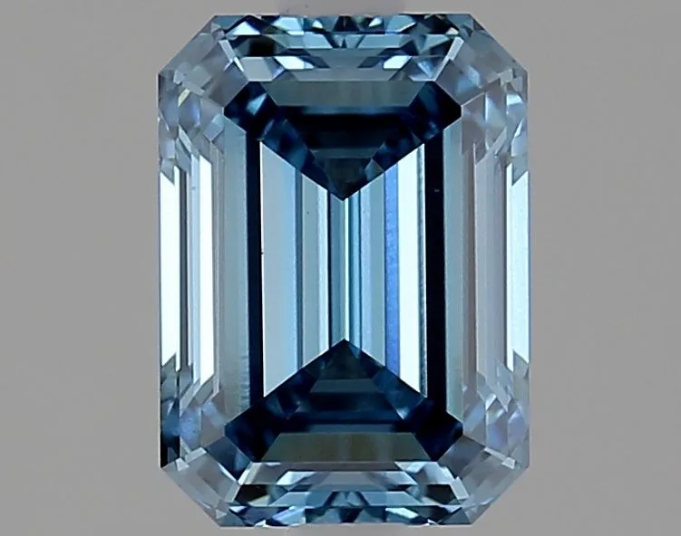 1.57ct EMERALD Fancy Vivid Blue VS1 Coloured Lab diamond