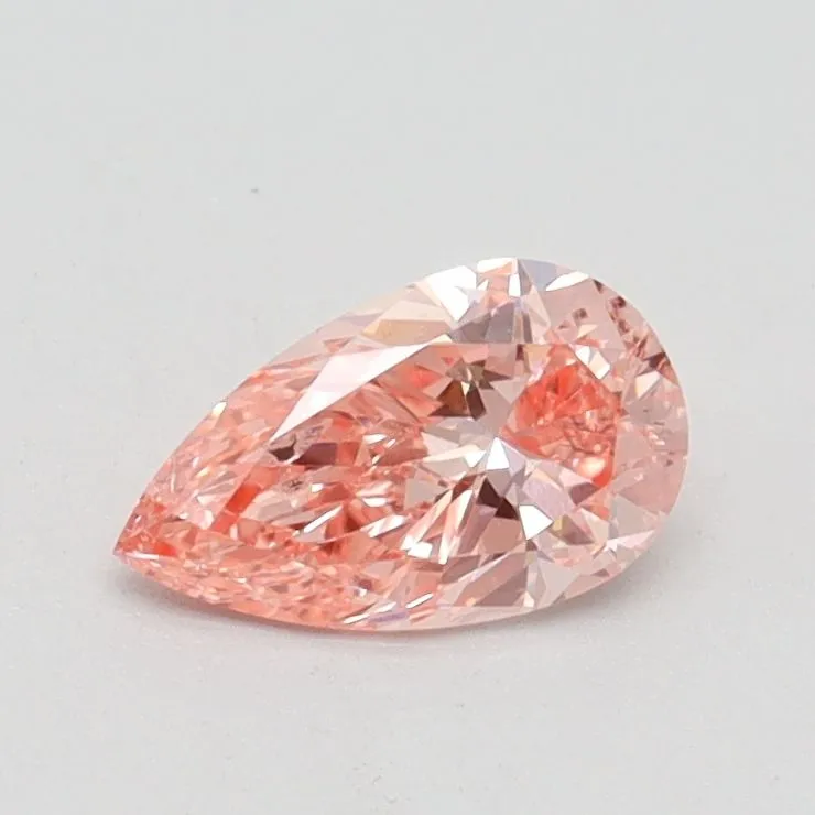 0.52ct PEAR Fancy Intense Pink SI1 Coloured Lab diamond