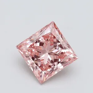 2.02ct PRINCESS Fancy Intense Pink VS2 Coloured Lab diamond