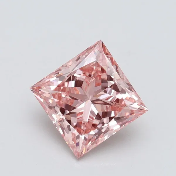 2.02ct PRINCESS Fancy Intense Pink VS2 Coloured Lab diamond