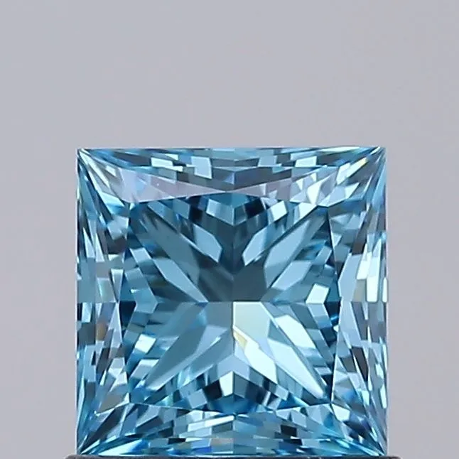 1.07ct PRINCESS Fancy Vivid Blue VS1 Coloured Lab diamond