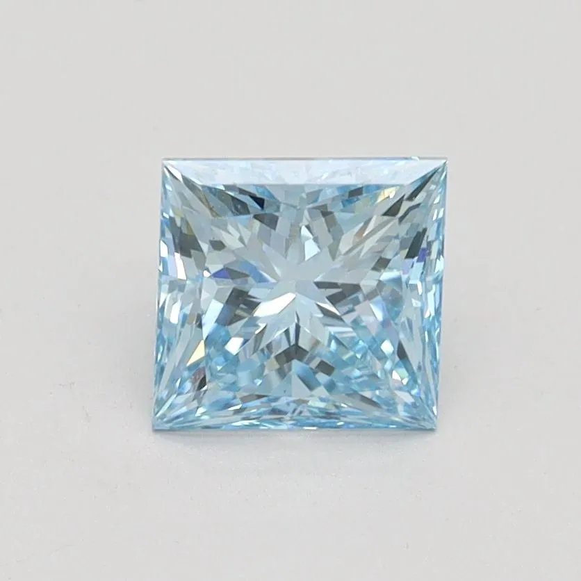 1.01ct PRINCESS Fancy Intense Blue VS2 Coloured Lab diamond