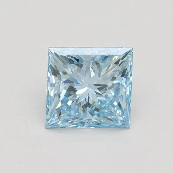 1.01ct PRINCESS Fancy Intense Blue VS2 Coloured Lab diamond