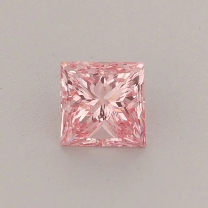 0.40ct PRINCESS Fancy Vivid Pink VVS2 Coloured Lab diamond