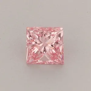 0.4ct PRINCESS Fancy Vivid Pink VVS2 Coloured Lab diamond