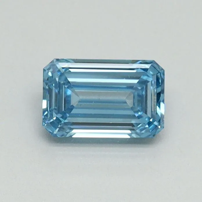 0.51ct EMERALD Fancy Vivid Blue VS2 Coloured Lab diamond