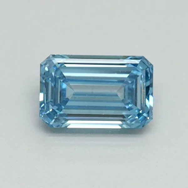 0.51ct EMERALD Fancy Vivid Blue VS2 Coloured Lab diamond