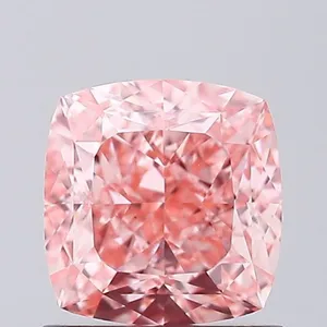 1.09ct CUSHION Fancy Vivid Pink VS1 Coloured Lab diamond