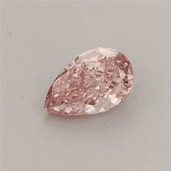 0.32ct PEAR Fancy Intense Pink VVS2 Coloured Lab diamond