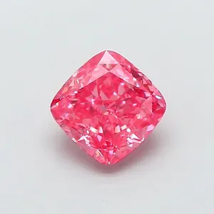 1.01ct CUSHION Fancy Vivid Pink VS2 Coloured Lab diamond
