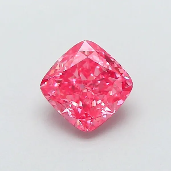 1.01ct CUSHION Fancy Vivid Pink VS2 Coloured Lab diamond