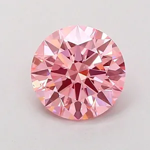 0.96ct ROUND Fancy Vivid Pink VS2 Coloured Lab diamond