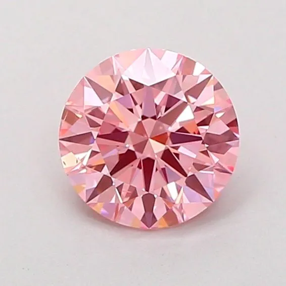 0.96ct ROUND Fancy Vivid Pink VS2 Coloured Lab diamond