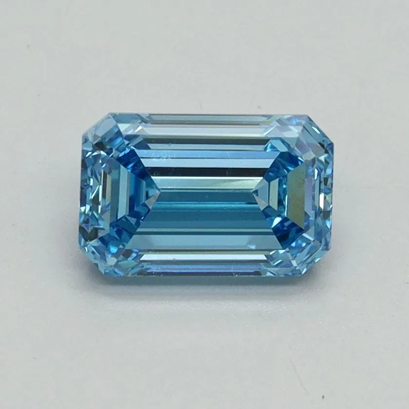 1.00ct EMERALD Fancy Vivid Blue VS1 Coloured Lab diamond