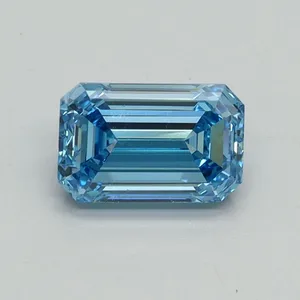 1ct EMERALD Fancy Vivid Blue VS1 Coloured Lab diamond
