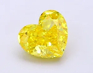 1.09ct HEART Fancy Vivid Yellow VS1 Coloured Lab diamond