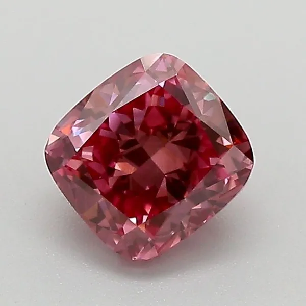 0.97ct CUSHION Fancy Intense Pink VS1 Coloured Lab diamond