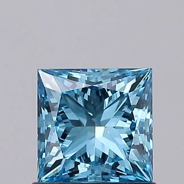 1.03ct PRINCESS Fancy Vivid Blue VVS2 Coloured Lab diamond
