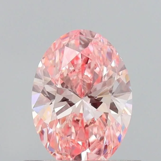 0.70ct OVAL Fancy Vivid Pink VS1 Coloured Lab diamond