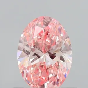 0.7ct OVAL Fancy Vivid Pink VS1 Coloured Lab diamond
