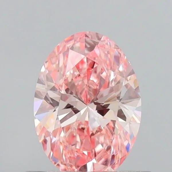 0.7ct OVAL Fancy Vivid Pink VS1 Coloured Lab diamond