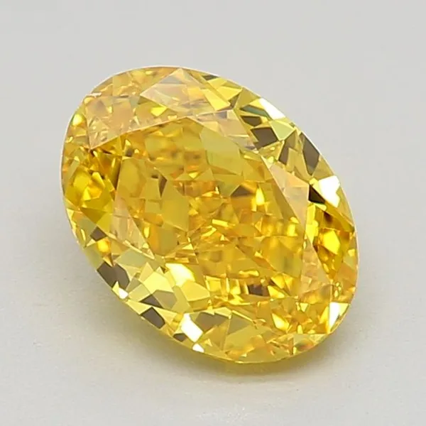 1.1ct OVAL Fancy Vivid Yellow VVS1 Coloured Lab diamond