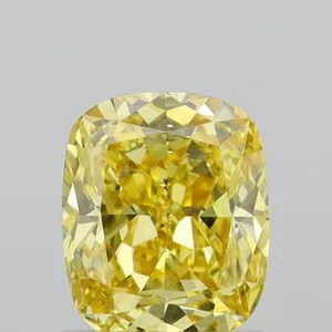 1.01ct CUSHION Fancy Intense Yellow VS2 Coloured Lab diamond