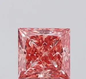 1.1ct PRINCESS Fancy Vivid Pink VS1 Coloured Lab diamond